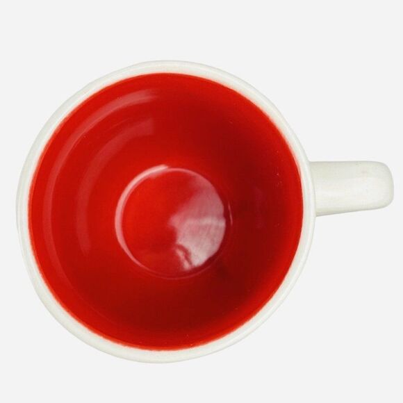 Magenta Rae Dunn Artisan Jolly Mug Red Inside RARE All Caps Little "o" Christmas - Picture 6 of 9